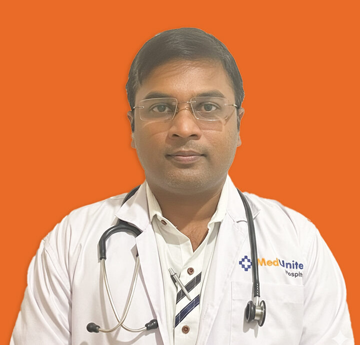 Image of Dr. B Raghava, the best consultant pediatrician in Amalapuram, specializing in child health, growth monitoring, vaccinations & advanced pediatric care at MedUnited Hospitals