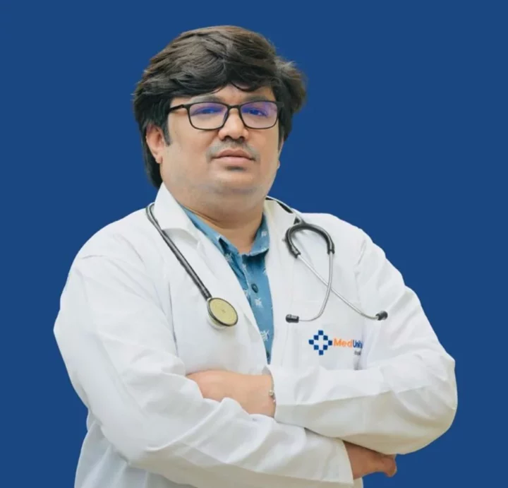 Image of Dr. Rameez Raja, best dermatologist in amalapuram, expert in clinical dermatology, trichology, and severe cutaneous drug reactions working at MedUnited Hospitals.