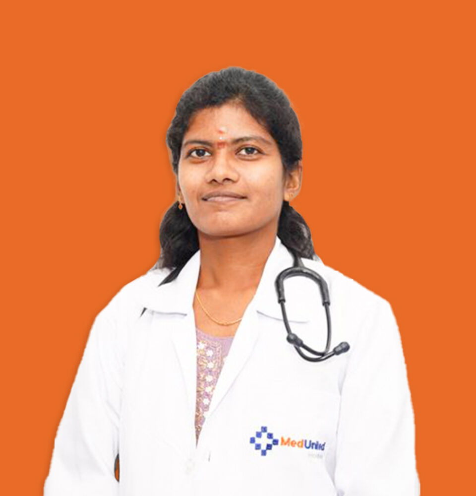 Image of Dr. T. Kusuma Bhavana, best general medicine doctor in Palakollu, offering compassionate and comprehensive medical care at MedUnited Hospitals