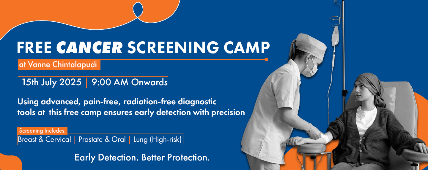 Free cancer screening camp at Vanne Chintalapudi by MedUnited, the best multi-specialty hospital in Amalapuram, offering early detection using advanced diagnostic tools
