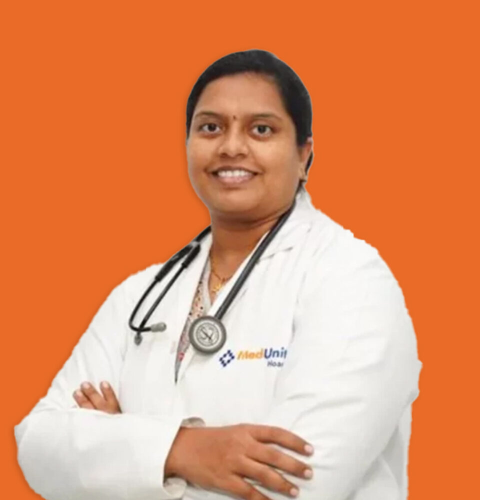 Image of DR. INDUKURI KAVYA, best GENERAL surgeon in Palakollu, managing critical care, emergencies, and academic teaching at MedUnited Hospitals.