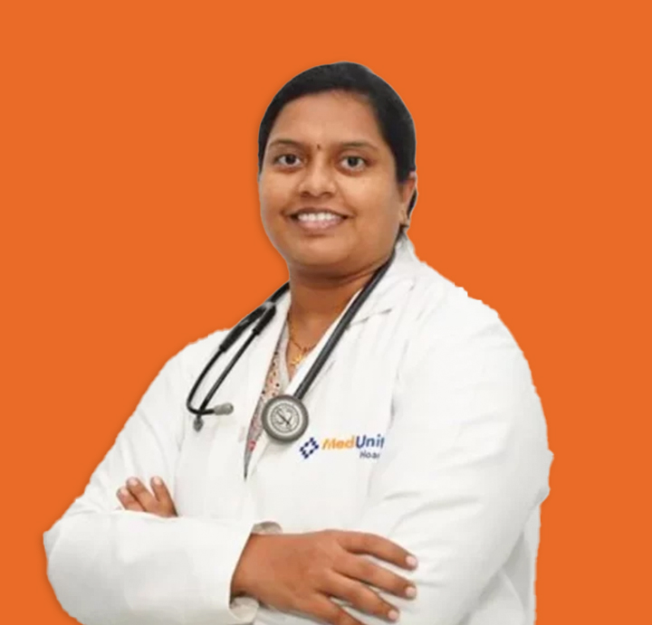Image of DR. INDUKURI KAVYA, best GENERAL surgeon in Palakollu, managing critical care, emergencies, and academic teaching at MedUnited Hospitals.